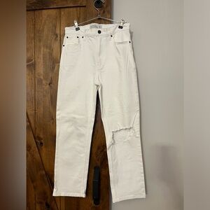 Abercrombie & Fitch White Straight Leg Jeans
